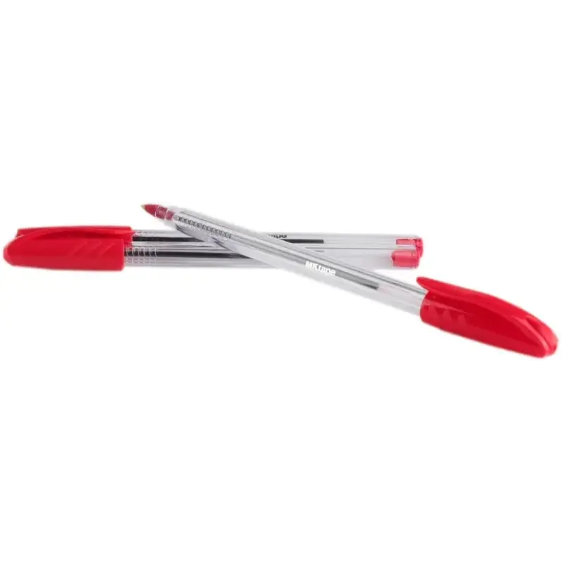 MKtape Pack de 36 Boligrafos Triangulares de Bola - Punta Redonda de 1.0mm - Escritura Suave - Color Rojo | Ahorro Imprimiendo