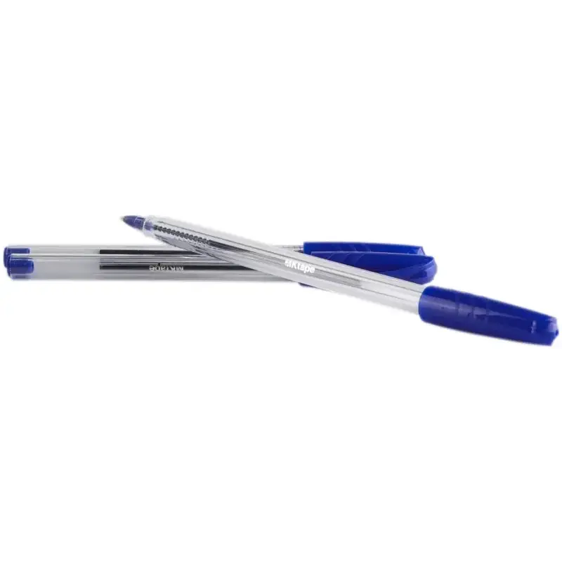MKtape Pack de 36 Boligrafos Triangulares de Bola - Punta Redonda de 1.0mm - Escritura Suave - Color Azul | Ahorro Imprimiendo