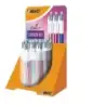 Bic 4 Colours Gradient Expositor de 30 Boligrafos de Bola Retractiles - Punta Media de 1.0mm - Tinta con Base de Aceite - Cuerpo