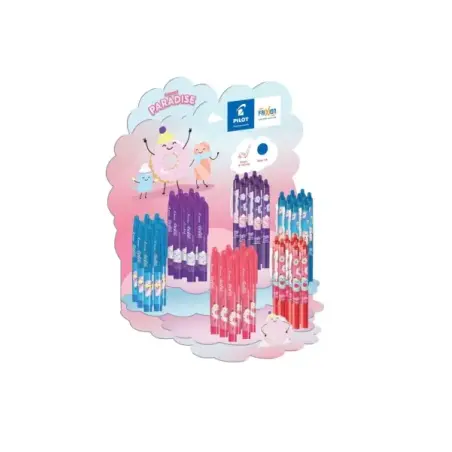 Pilot Sweet Paradise Expositor de 24 Boligrafos Frixion Ball + 24 Boligrafos Frixion Ball Clicker - Borrables - Recargables - Ti