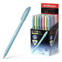 Erichkrause Boligrafo U-108 Pastel Stick 1.0 - Ultra Glide Technology - Tinta Azul | Ahorro Imprimiendo