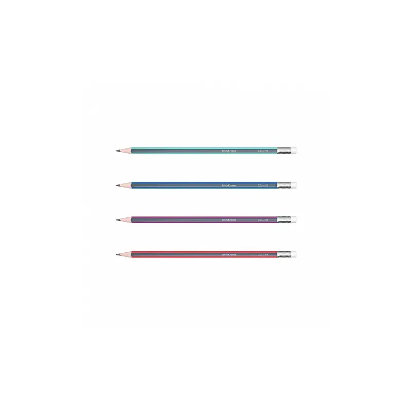 Erichkrause Sonata Lapiz de Grafito HB Triangular con Goma de Borrar - Facil Afilado - No Araña el Papel - Madera Seleccionada -