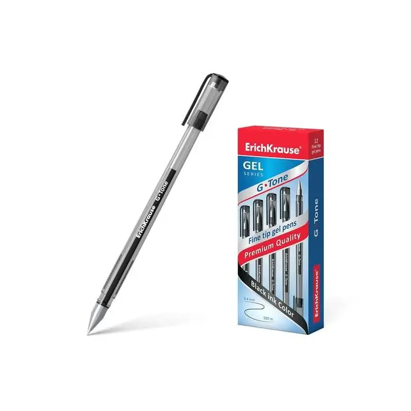 Erichkrause G-Tone Boligrafo de Gel - Cuerpo Translucido con Grip Perfilado Triangular - Punta de 0,5mm - Tinta de Gel de Secado