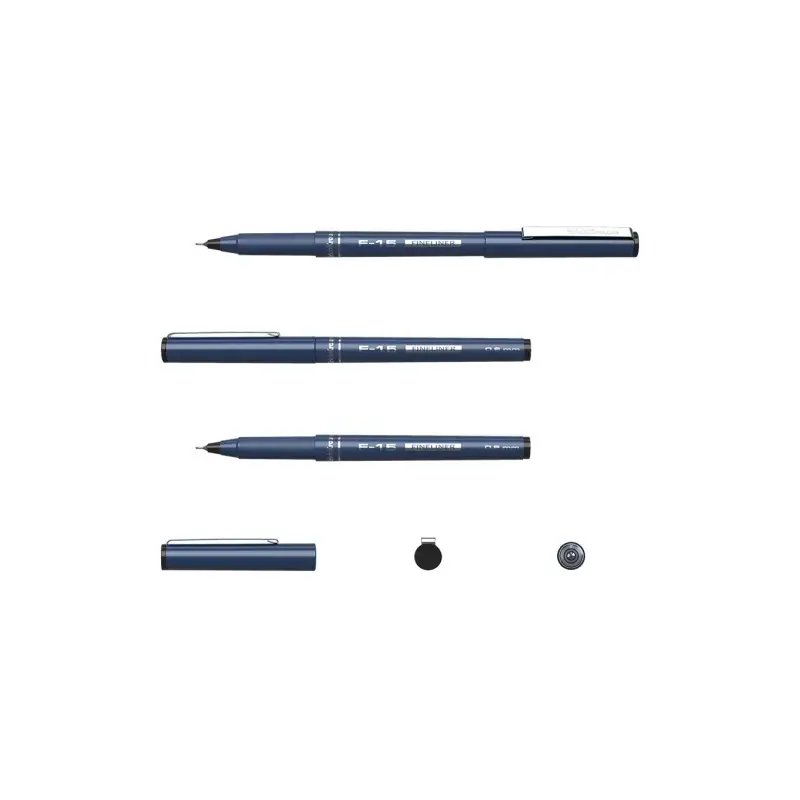 Erichkrause F-15 Rotulador Punta Fina - Trazo de 0.6mm - Clip Metalico - Color Negro | Ahorro Imprimiendo