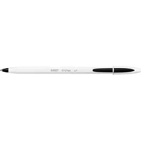 Bic Cristal Up Boligrafo de Bola - Punta de 1.2mm - Tinta con Base de Aceite - Cuerpo Blanco - Color Negro | Ahorro Imprimiendo