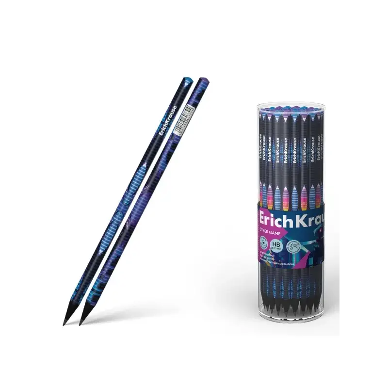 Erichkrause Cyber ​​Game Lapiz de Grafito Triangular HB - Mina de 2.2mm - 2 Diseños Surtidos | Ahorro Imprimiendo