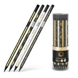 Erichkrause Magic Sky Lapiz de Grafito Triangular HB - Goma de Borrar - Madera Negra - Cuatro Diseños Diferentes | Ahorro Imprim