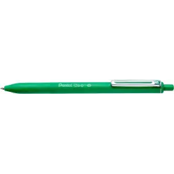 Pentel iZee Boligrafo de Bola Retractil - Punta 0.7mm - Trazo 0.35mm - Clip de Metal - Color Verde | Ahorro Imprimiendo