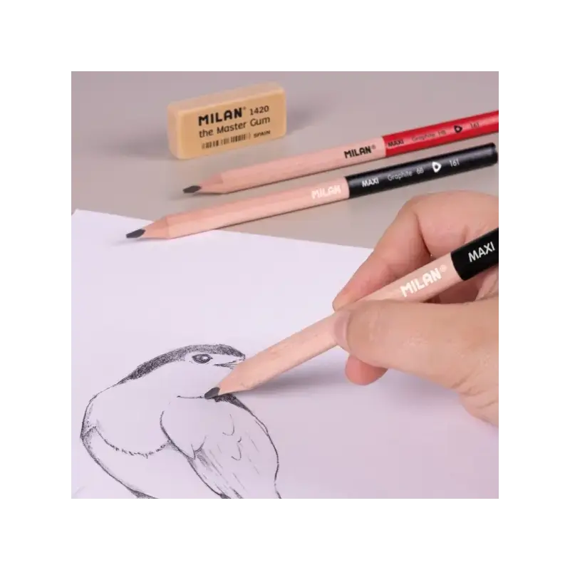 Milan Maxi Lapices de Grafito HB Maxi Triangular - Mina de 3.5mm | Ahorro Imprimiendo