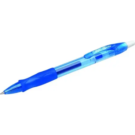 Bic Gel-ocity Original Boligrafo de Tinta Gel Retractil - Punta Media de 0.7mm - Recargable - Grip de Goma - Clip de Plastico -