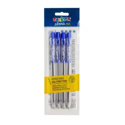 Carioca Sfera Pack de 4 Boligrafos Retractiles - Punta Ø 1mm - Click Facil y Comodo - Escritura Suave y Fluida - Color Azul | Ah