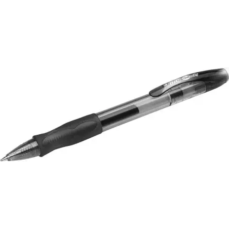 Bic Gel-ocity Original Boligrafo de Tinta Gel Retractil - Punta Media de 0.7mm - Recargable - Grip de Goma - Clip de Plastico -