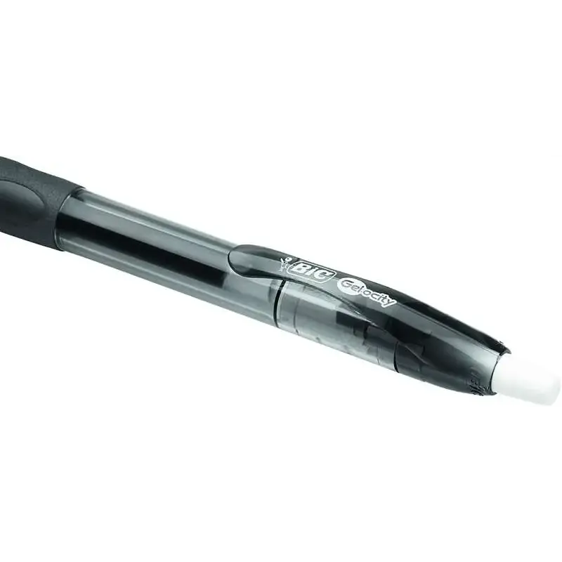 Bic Gel-ocity Original Boligrafo de Tinta Gel Retractil - Punta Media de 0.7mm - Recargable - Grip de Goma - Clip de Plastico -