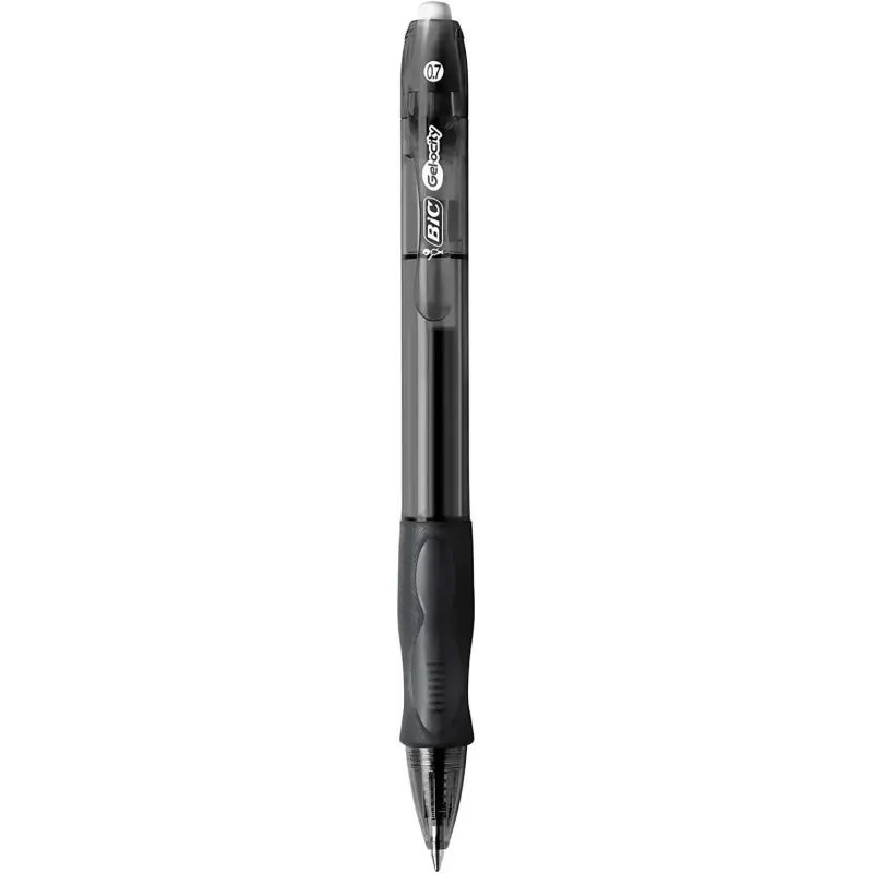 Bic Gel-ocity Original Boligrafo de Tinta Gel Retractil - Punta Media de 0.7mm - Recargable - Grip de Goma - Clip de Plastico -