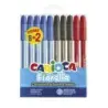 Carioca Fiorella Pack 8+2 Boligrafos Punta de Bola Ø 1mm - Cuerpo Transparente - Escritura Brillante y Colorida - Colores Surtid