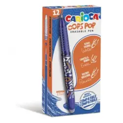 Carioca Oops Pop Boligrafos Borrables - Termo Sensible - Empuñadura Texturizada - Punta de Ø 0.7mm - Doble Goma - Recambios Comp
