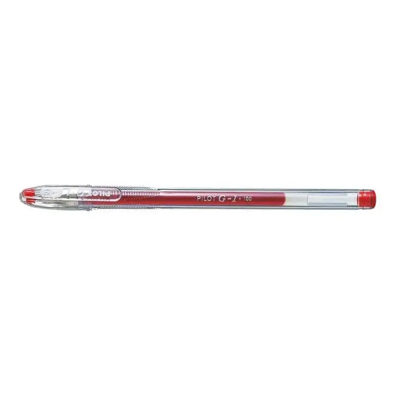 Pilot Boligrafo de Gel G1 - Recargable - Punta de Bola 0.5mm - Trazo 0.3mm - Cuerpo Transparente - Color Rojo | Ahorro Imprimien