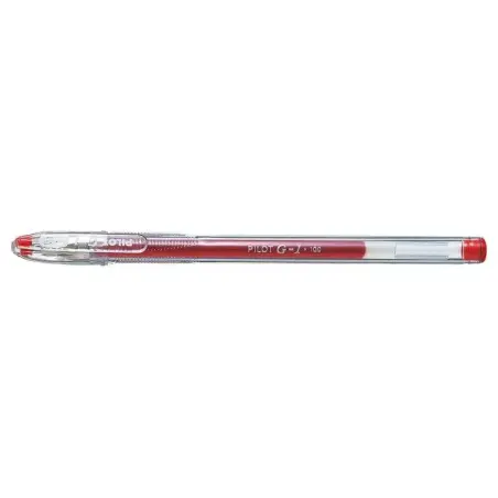 Pilot Boligrafo de Gel G1 - Recargable - Punta de Bola 0.5mm - Trazo 0.3mm - Cuerpo Transparente - Color Rojo | Ahorro Imprimien