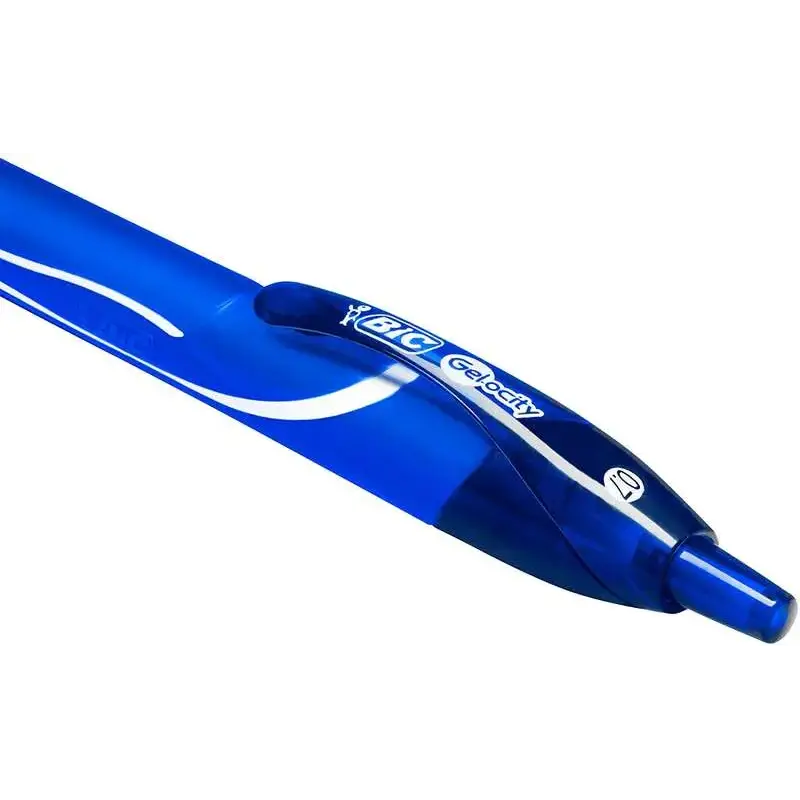 Bic Gel-Ocity Quick Dry Boligrafo de Gel Retractil - Punta Media de 0.7 mm - Tinta de Gel - Anti-Manchas - Secado Ultra Rapido -