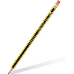 Staedtler Noris 122 Lapiz de Grafito Hexagonal con Goma - Mina HB - Resistencia a la Rotura - Sin PVC ni Latex | Ahorro Imprimie