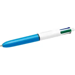 Bic 4 Colours Mini Boligrafo de Bola Retractil - Punta Media de 1mm - Trazo de 0.4mm - Tinta con Base de Aceite - Cuerpo Blanco/