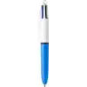 Bic 4 Colours Mini Boligrafo de Bola Retractil - Punta Media de 1mm - Trazo de 0.4mm - Tinta con Base de Aceite - Cuerpo Blanco/
