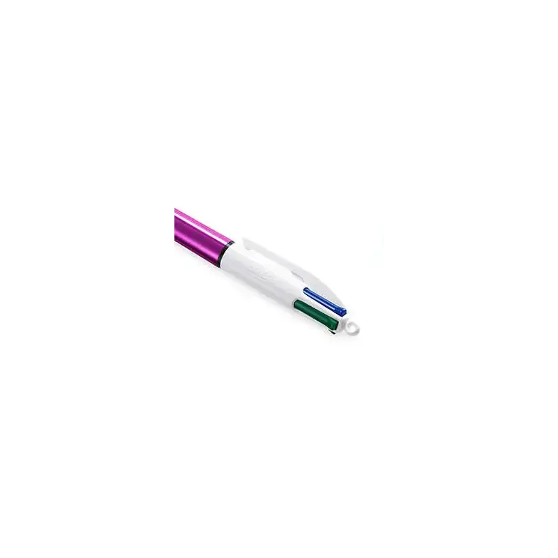 Bic 4 Colours Shine Boligrafo de Bola Retractil - Punta Media de 1.0 mm - Tinta con Base de Aceite - Diseño Metalizado en Colore
