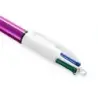 Bic 4 Colours Shine Boligrafo de Bola Retractil - Punta Media de 1.0 mm - Tinta con Base de Aceite - Diseño Metalizado en Colore