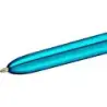 Bic 4 Colours Shine Boligrafo de Bola Retractil - Punta de 1mm - Trazo de 0.4mm - Tinta con Base de Aceite - Cuerpo Azul Metaliz