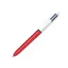 Bic 4 Colours Shine Boligrafo de Bola Retractil - Punta de 1mm - Trazo de 0.4mm - Tinta con Base de Aceite - Cuerpo Rojo Metaliz