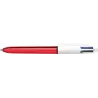 Bic 4 Colours Shine Boligrafo de Bola Retractil - Punta de 1mm - Trazo de 0.4mm - Tinta con Base de Aceite - Cuerpo Rojo Metaliz