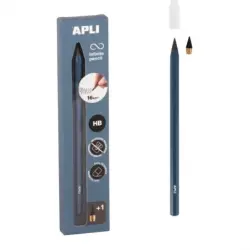 Apli Infinite Pencil Pack de Lapiz Infinito HB + Mina de Recambio + Tapon Protector - Para Escribir hasta 16km - Color Azul | Ah