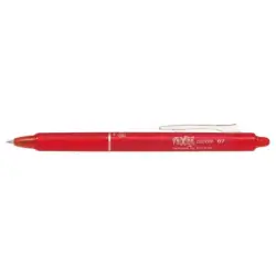 Pilot Frixion Clicker Boligrafo de Gel Borrable Retractil - Punta de Bola 0.7mm - Trazo 0.4mm - Grip Ergonomico - Color Rojo | A