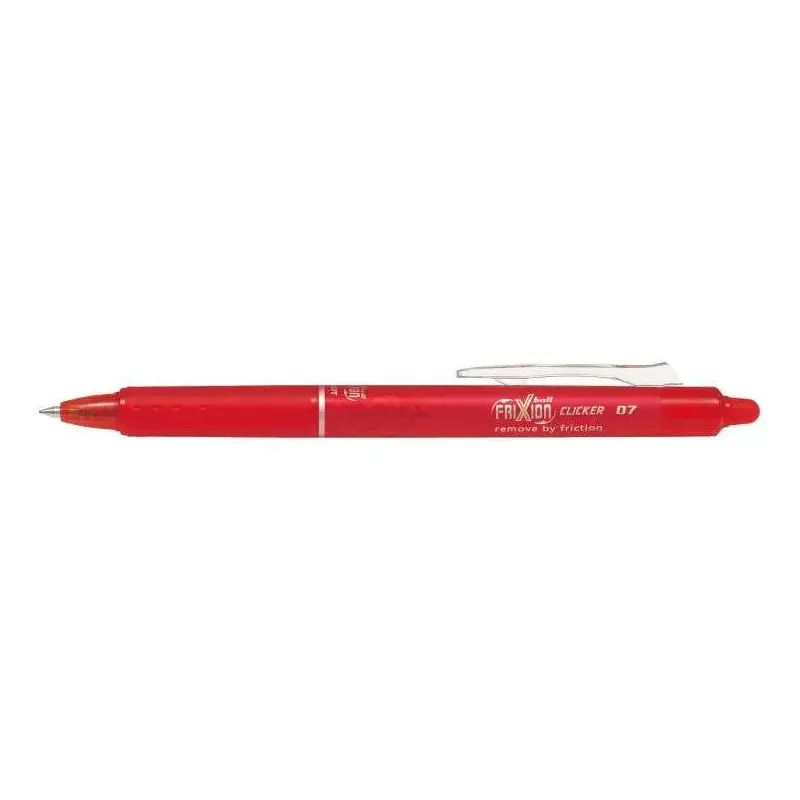 Pilot Frixion Clicker Boligrafo de Gel Borrable Retractil - Punta de Bola 0.7mm - Trazo 0.4mm - Grip Ergonomico - Color Rojo | A