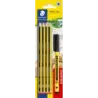 Staedtler Noris 120 Pack con 8 Lapices de Grafito Hexagonales HB + 1 Fineliner Noris Writing Pen 307 Negro - Resistencia a la Ro