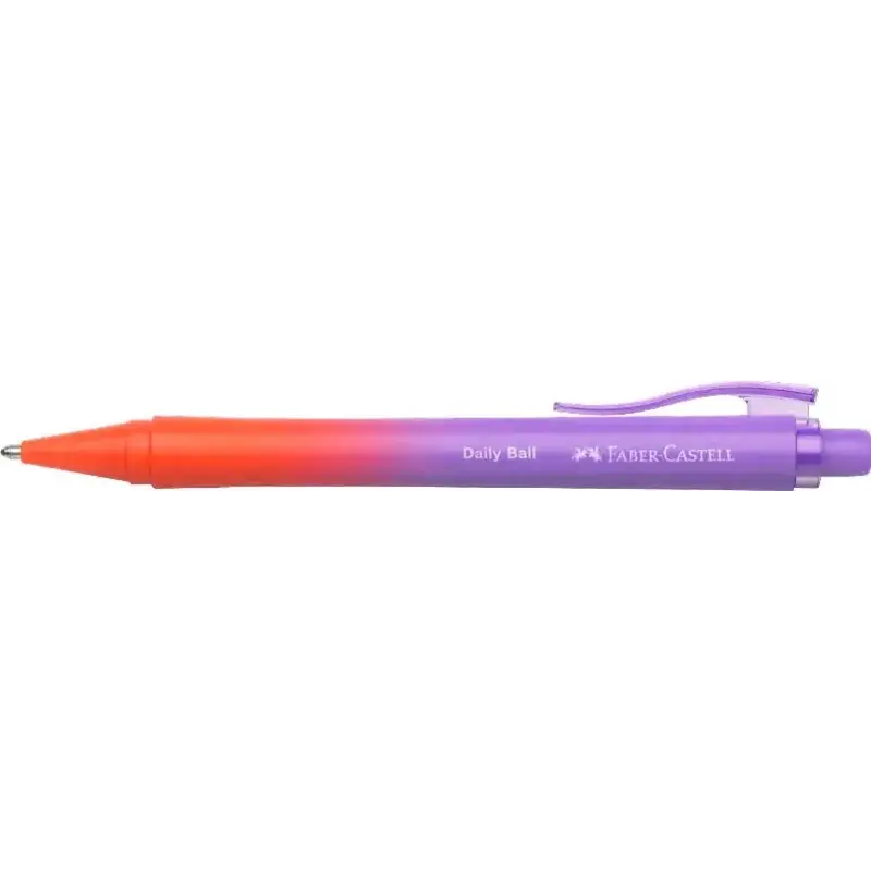 Faber-Castell Daily Ball Flow Edition Punchy Melon Boligrafo Retractil XB - Atractivo Diseño - Tinta Azul Indeleble - Color Lila
