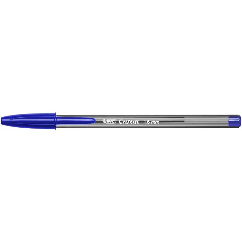Bic Cristal Large Pack de 5 Boligrafos de Bola - Punta Redonda de 1.6mm - Trazo 0.6mm - Tinta con Base de Aceite - Color Azul |
