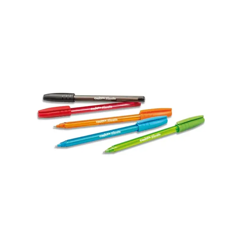 Carioca Fiorella Pack de 10 Boligrafos de Colores Tinta Gel - Punta de Bola 1mm - Cuerpo Transparente Fluo - Colores Surtidos |