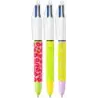 Bic 4 Colours Velours Boligrafo de Bola Retractil - Punta Media de 1.0mm - Tinta con Base de Aceite - Cuerpo con Relieve Suave a
