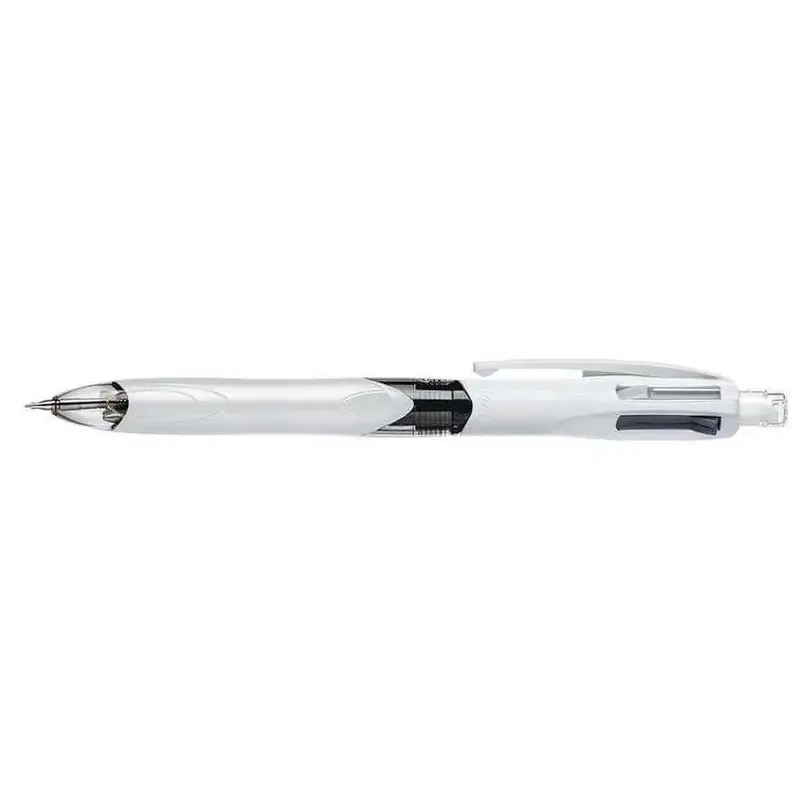 Bic 4 Colours 3+1 Boligrafo y Portaminas Retractil - Punta Media de 1mm - Mina HB 0.7mm - Cuerpo Ancho con Grip - Goma de Borrar
