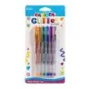 Carioca Glitter Gel Pack de 6 Boligrafos - Punta Ø 1mm - Tinta Gel Glitter - para Superficies Oscuras - Escritura Brillante y Co
