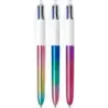Bic 4 Colours Gradient Boligrafo de Bola Retractil - Punta Media de 1.0mm - Tinta con Base de Aceite - Cuerpo Blanco/Degradado T