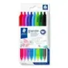 Staedtler 4230 M Pack con 8 Boligrafos Retractiles - Punta 1mm - Ancho de Linea Medio - Diseño Triangular - Colores Surtidos | A