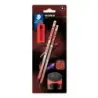 Staedtler Norix Pack de 2 Lapices de Grafito HB + Borrador + Sacapuntas - Madera Negra - Diseño Inteligente | Ahorro Imprimiendo