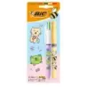 Bic 4 Colours Decors Kawaii Pack con 1 Boligrafo de Bola Retractil Pastel + 1 Marcador Highlighter Grip Pastel de Color Aleatori