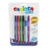 Carioca Oops Pack de 6 Boligrafos Borrables - Tinta Termo Sensible - Empuñadura Ergonomica Triangular - Punta de 0.7mm - Doble G