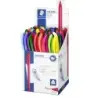 Staedtler Ball 4320 M Expositor con 50 Boligrafos Punta de Bola 1mm - Escritura Suave - Cuerpo Triangular - Colores Surtidos | A