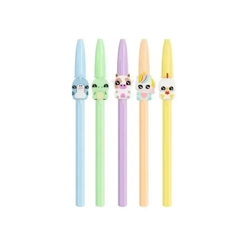 Bic Cristal Pastel Figurines Expositor con 40 Boligrafos de Bola - Cuerpo Opaco en Colores Pastel con Figuras de Animales - Punt