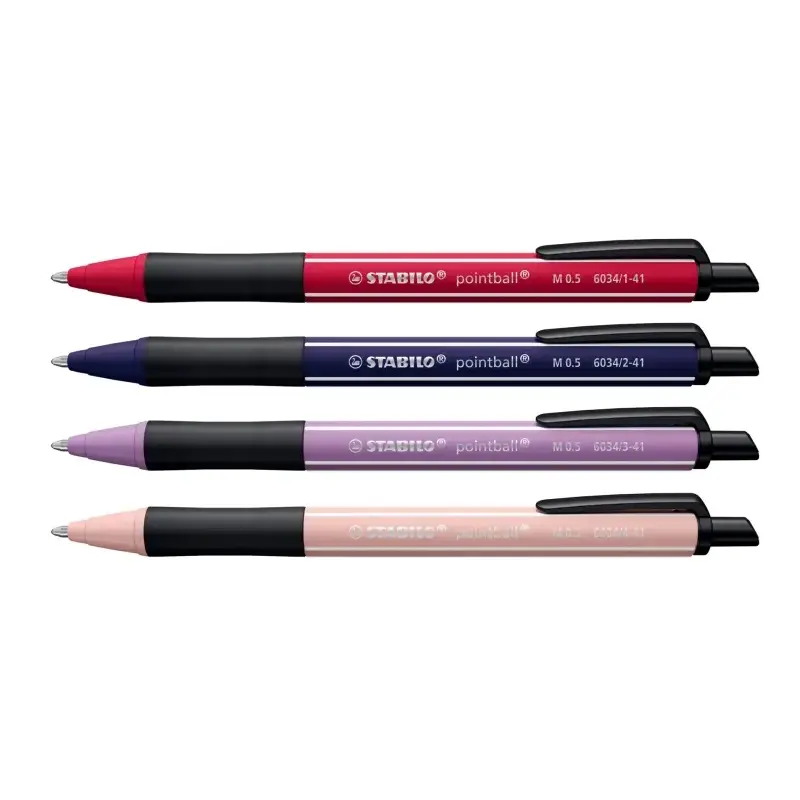 Stabilo Pointball Naturecolors Wildflower Expositor con 38 Boligrafos Retractiles - Trazo 0.5mm - Hechos con 87% Bioplastico - G