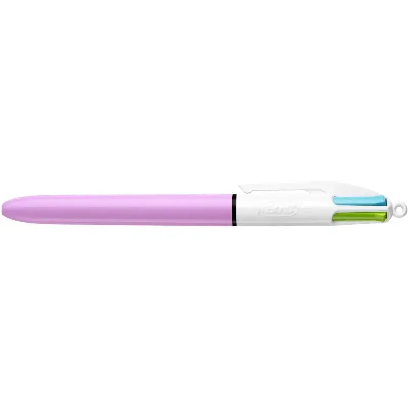 Bic 4 Colours Fun Expositor con 40 Boligrafos de Bola Retractil - Punta Media de 1.0mm - Tinta con Base de Aceite - Tinta de Col